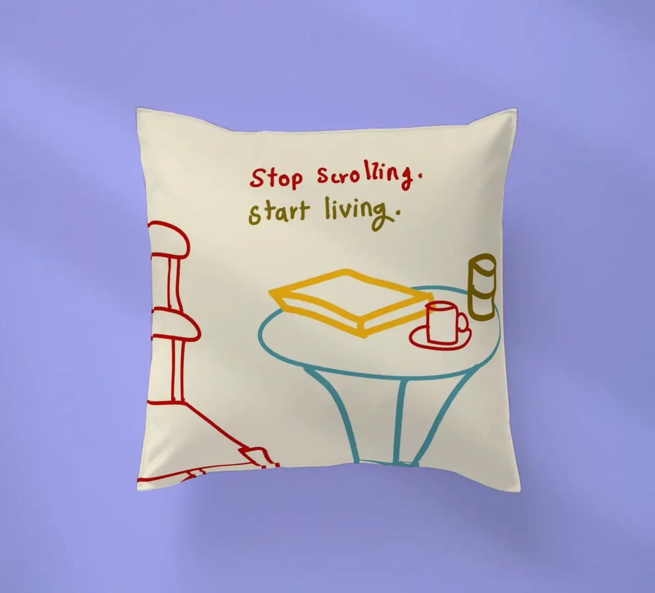 Smettere di scorrere, iniziare a vivere cuscino da Kintsugi99