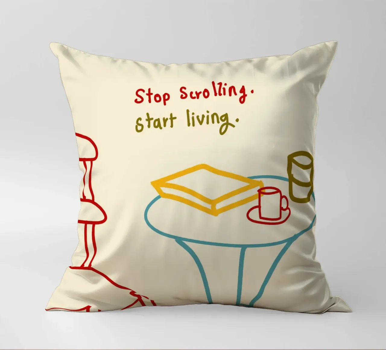 Smettere di scorrere, iniziare a vivere cuscino da Kintsugi99