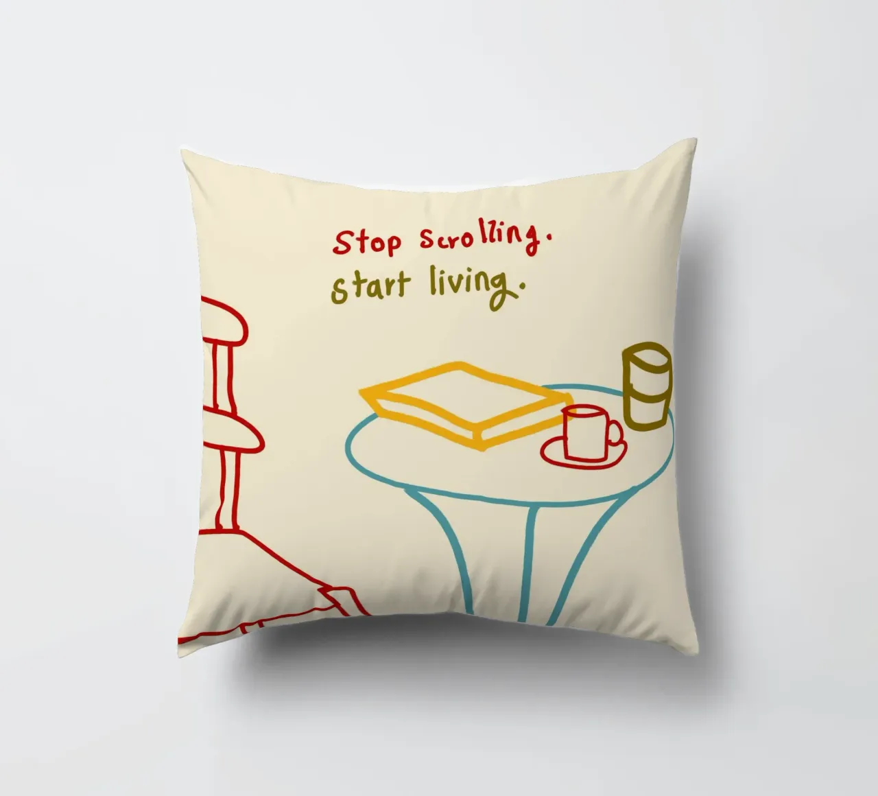 Smettere di scorrere, iniziare a vivere cuscino da Kintsugi99