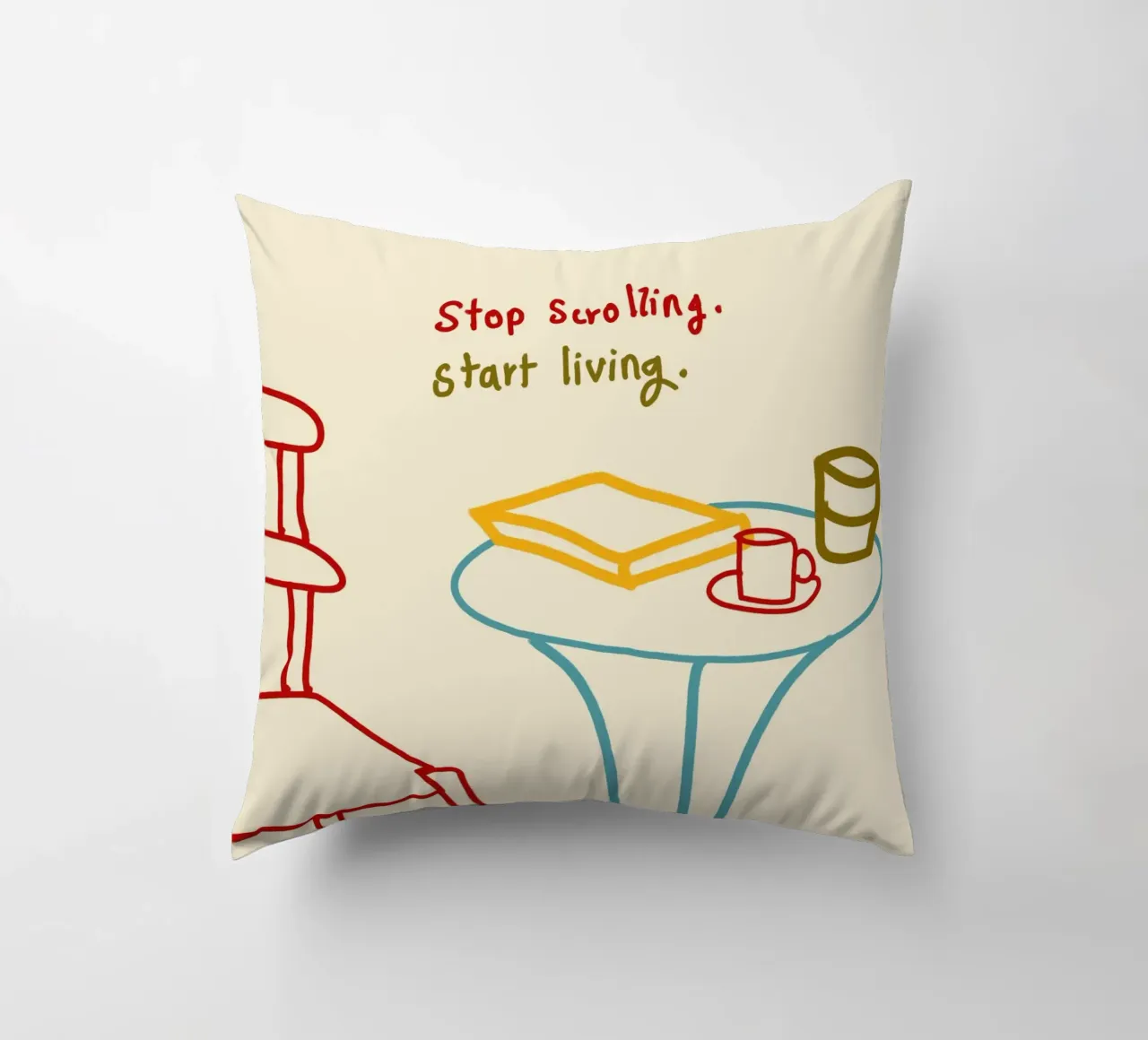 Smettere di scorrere, iniziare a vivere cuscino da Kintsugi99