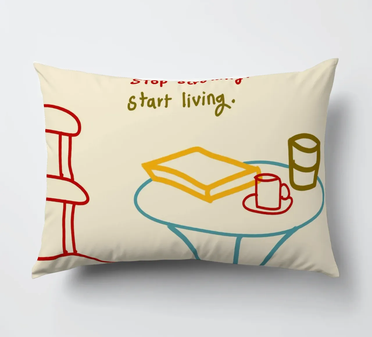 Smettere di scorrere, iniziare a vivere cuscino da Kintsugi99