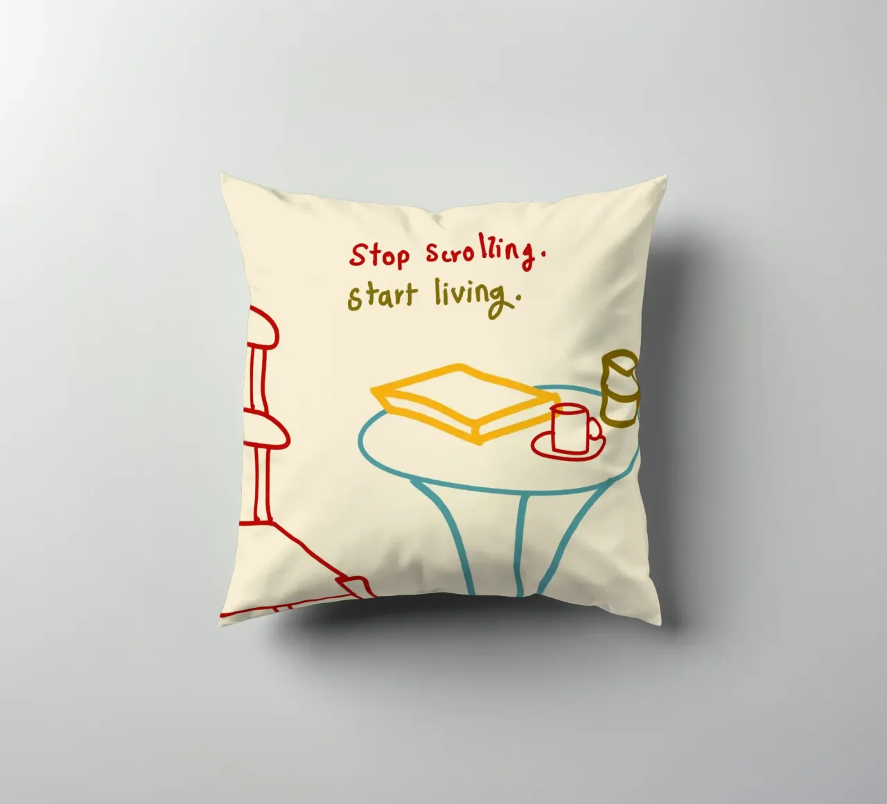 Smettere di scorrere, iniziare a vivere cuscino da Kintsugi99