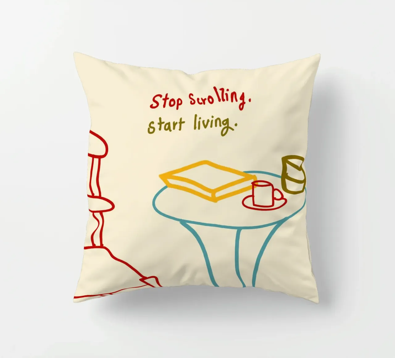 Smettere di scorrere, iniziare a vivere cuscino da Kintsugi99