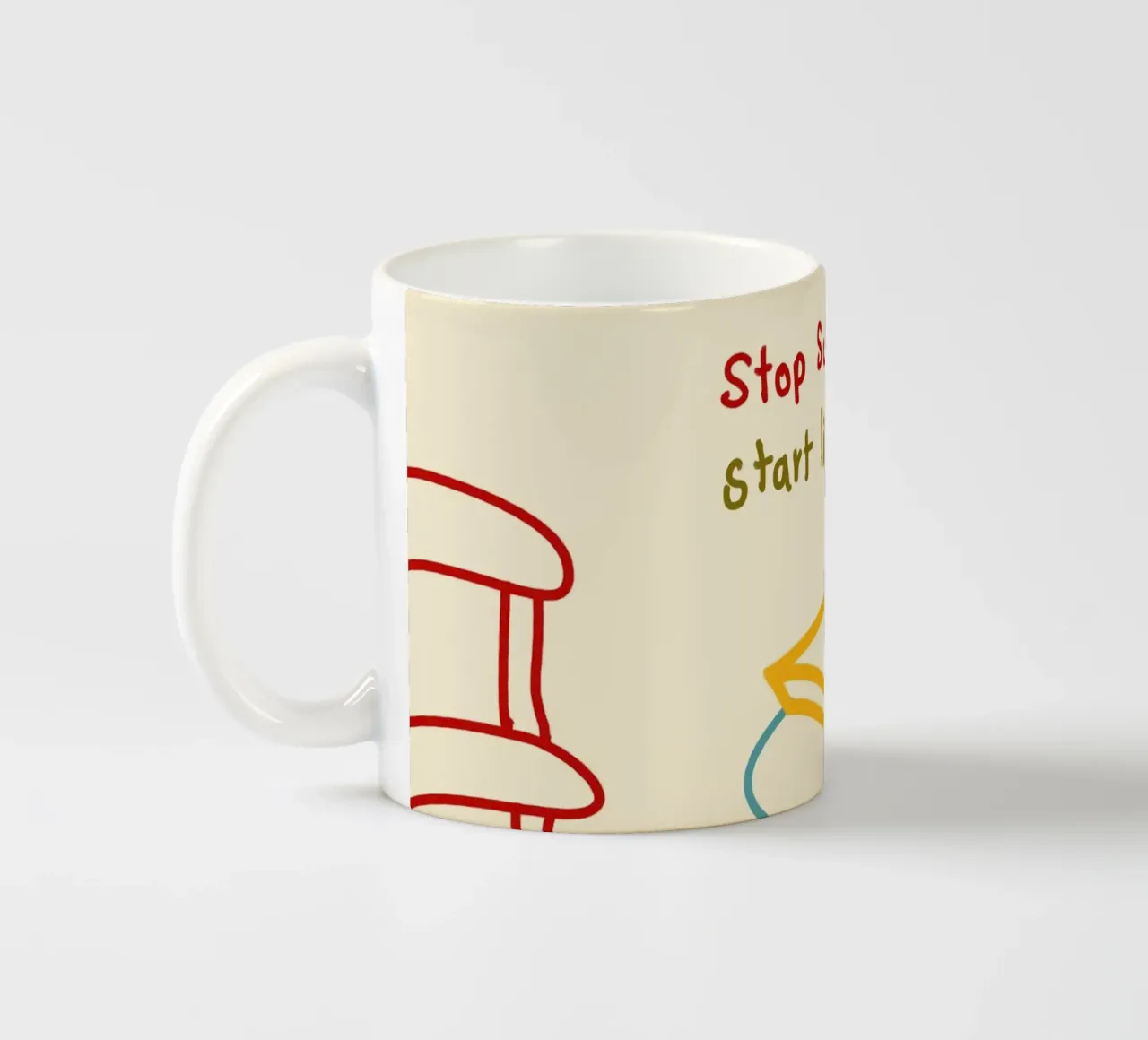 Smettere di scorrere, iniziare a vivere tazza in ceramica da Kintsugi99