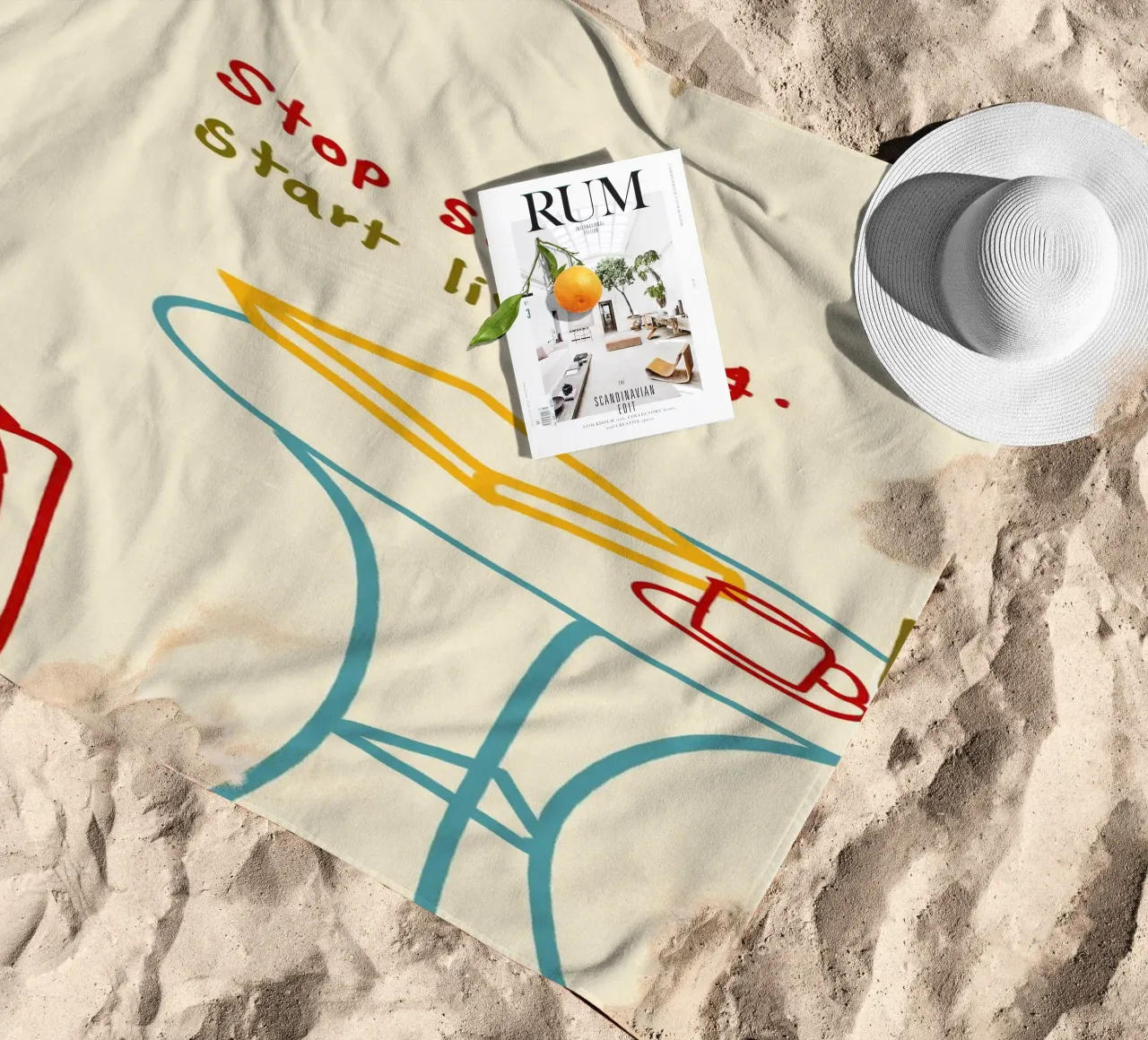 Smettere di scorrere, iniziare a vivere telo mare da Kintsugi99