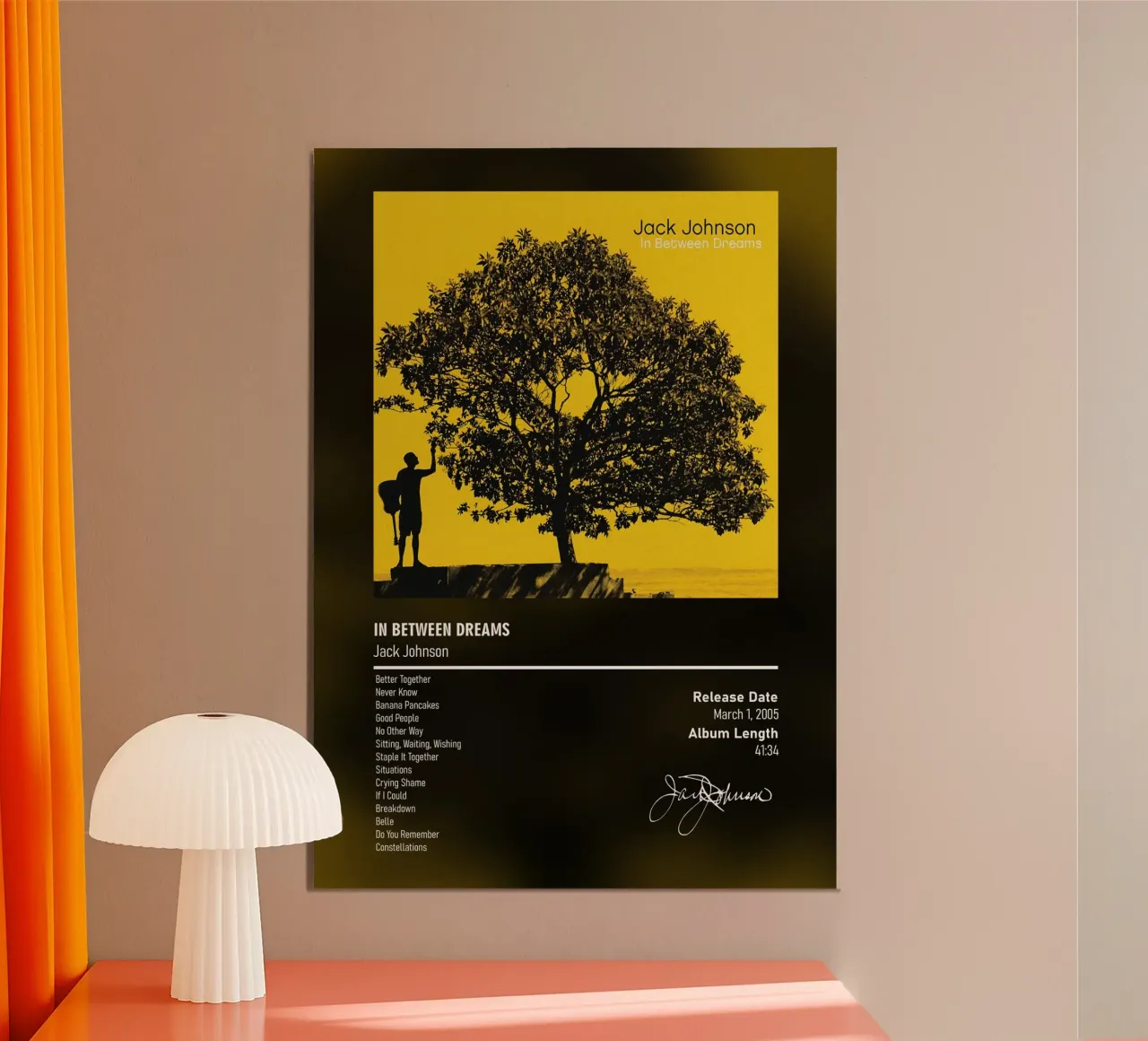 In Between Dreams (2005) by Jack Johnson alluminio dibond da DGUnder