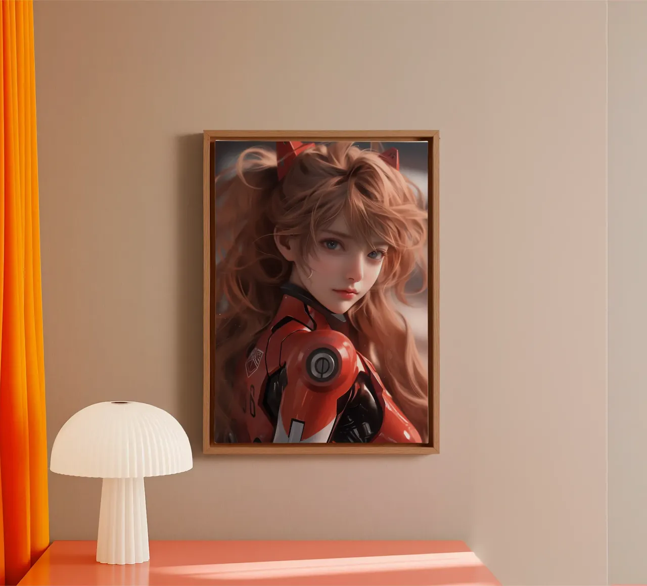 Asuka Langley Soryu Neon Genesis Evangelion tela con Cornice a cassetta da Fleur de Lys