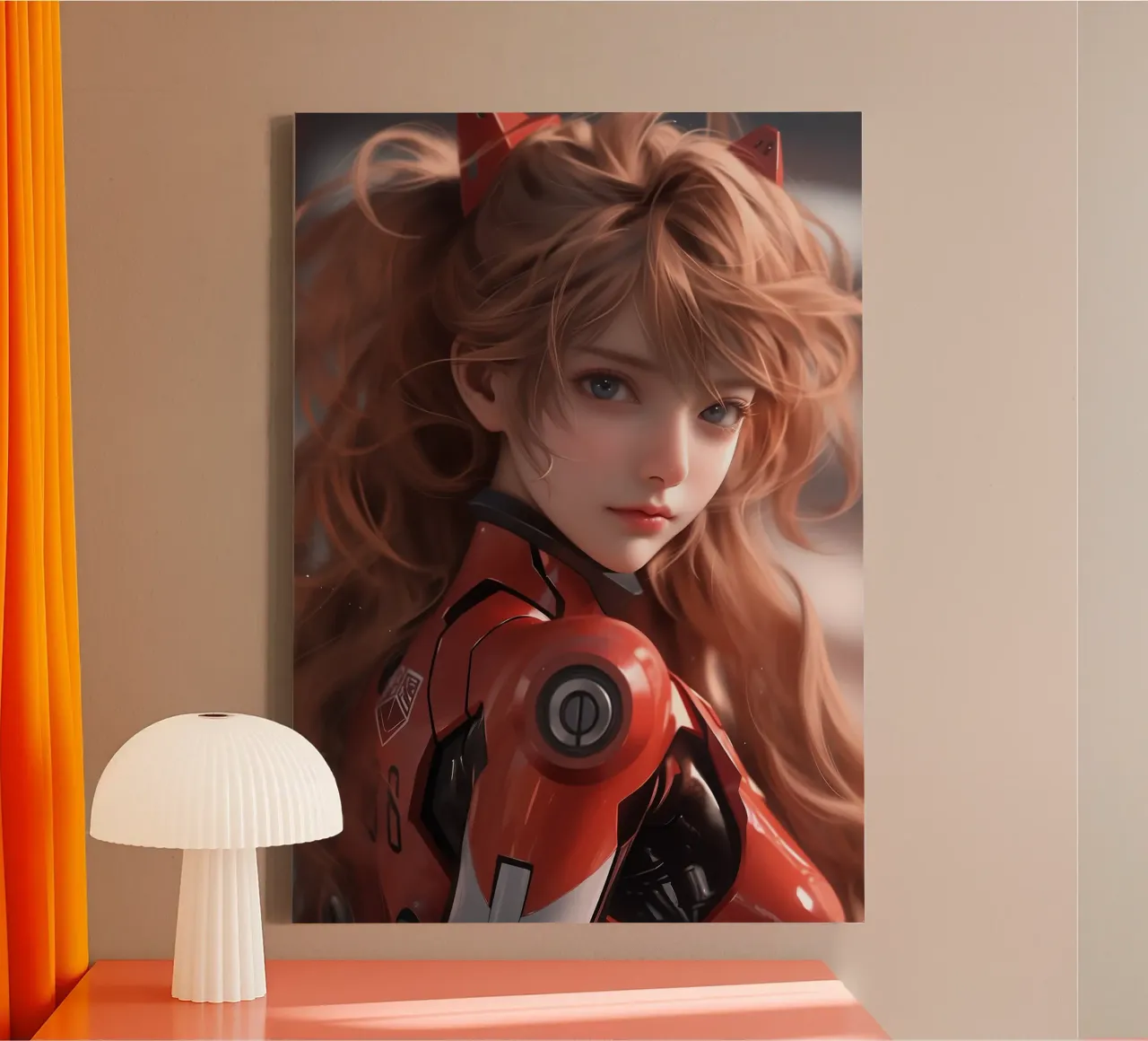 Asuka Langley Soryu Neon Genesis Evangelion tela con Cornice a cassetta da Fleur de Lys