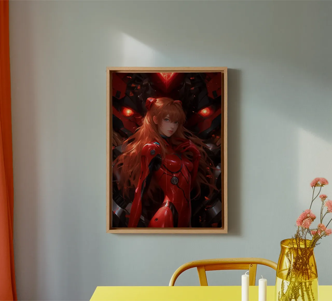 Asuka Langley Soryu Neon Genesis Evangelion tela con Cornice a cassetta da Fleur de Lys