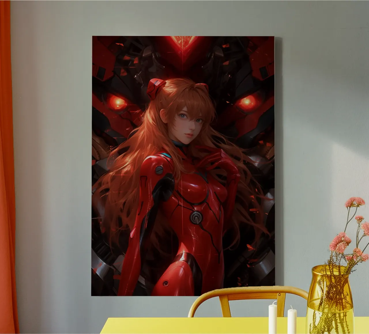 Asuka Langley Soryu Neon Genesis Evangelion tela con Cornice a cassetta da Fleur de Lys