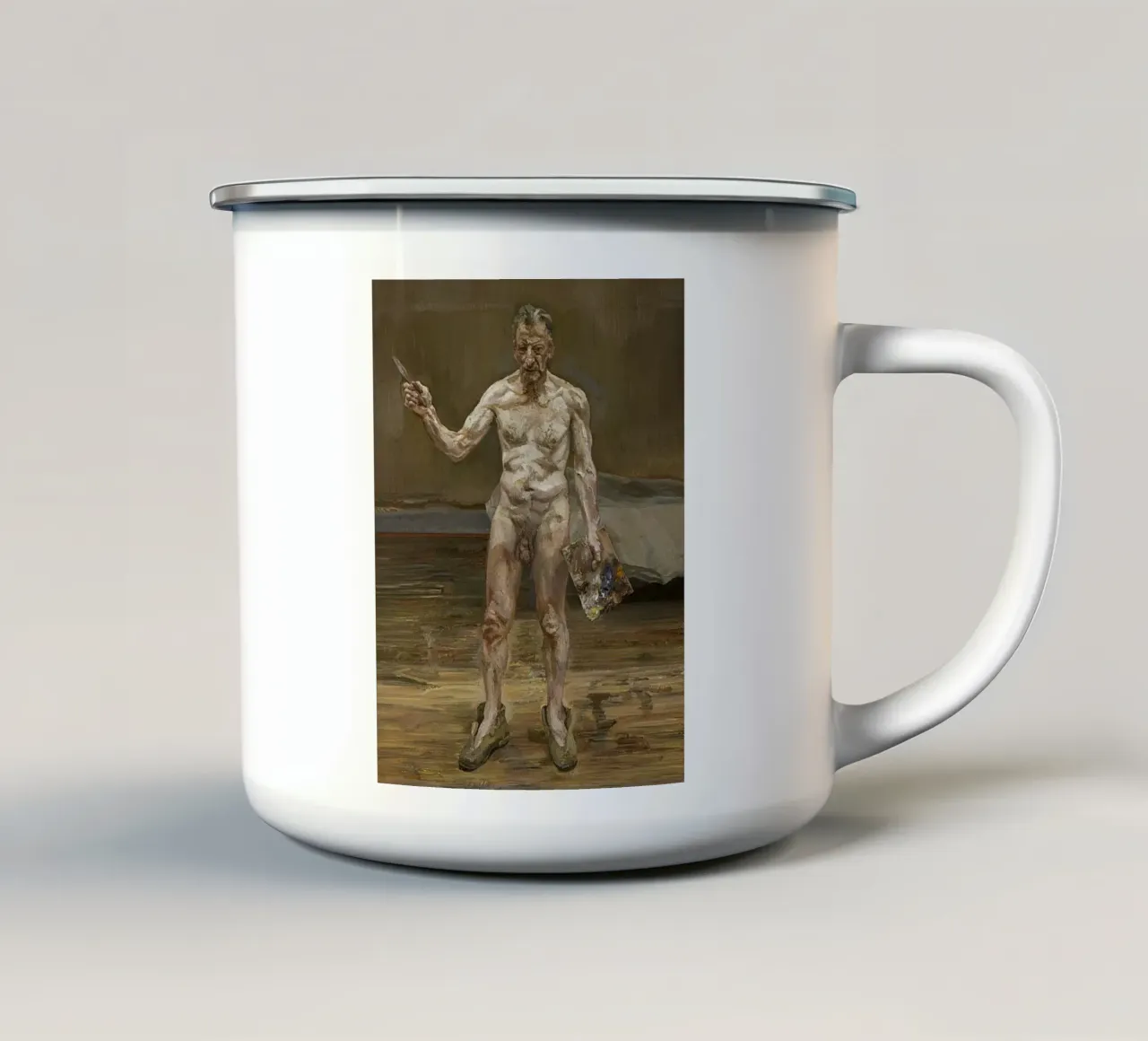 Lucien Freud - Autoritratto tazza in smalto da julyebayprint
