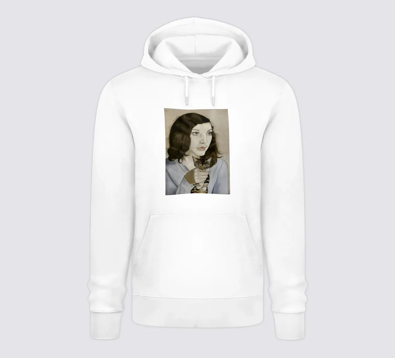 La ragazza con il gattino - Lucian Freud felpa con cappuccio da julyebayprint