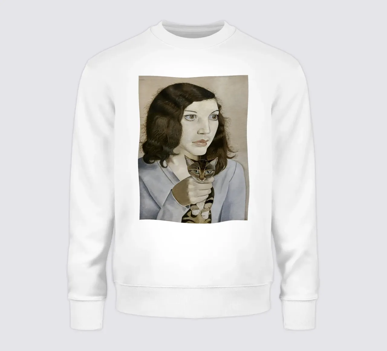 Mädchen mit einem Kätzchen - Lucian Freud Sweatshirt von julyebayprint