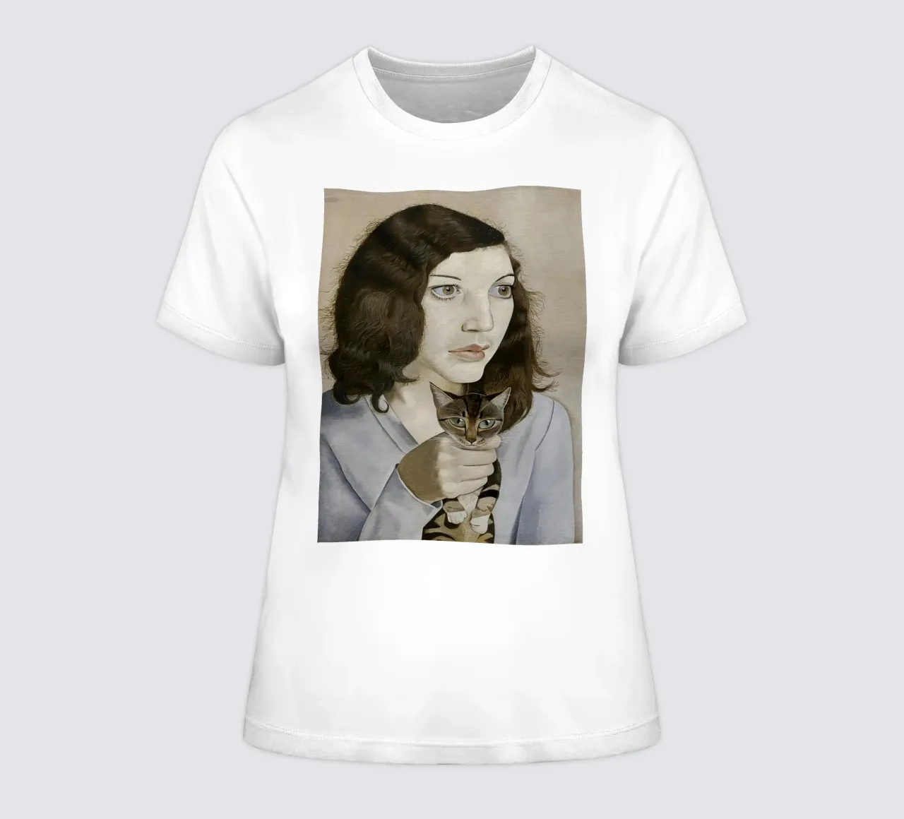 Mädchen mit einem Kätzchen - Lucian Freud Frauen T-Shirt von julyebayprint