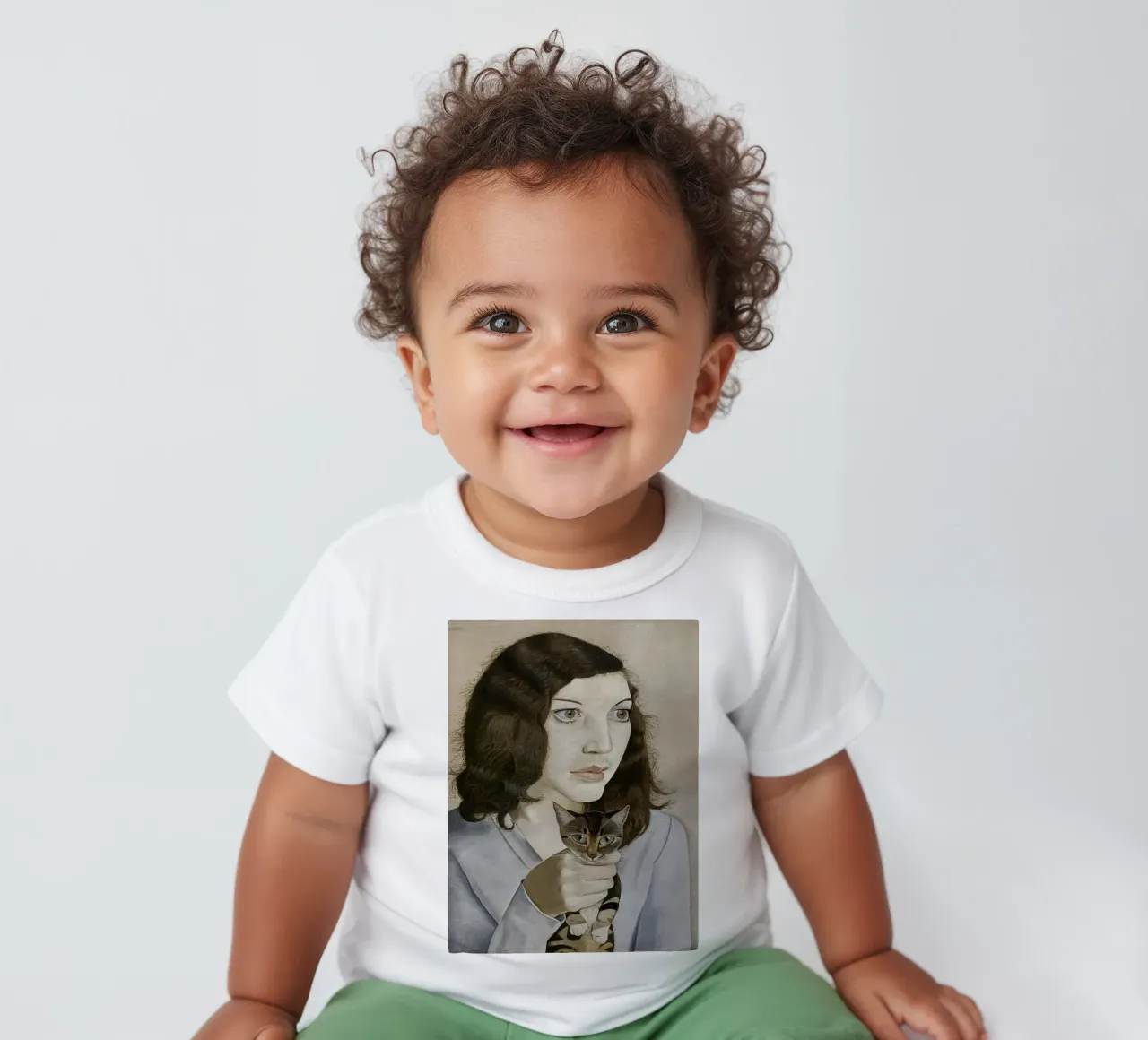 La ragazza con il gattino - Lucian Freud maglietta neonato da julyebayprint