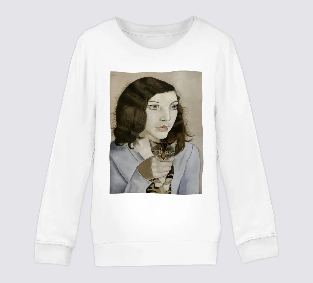 La ragazza con il gattino - Lucian Freud felpa bambino da julyebayprint