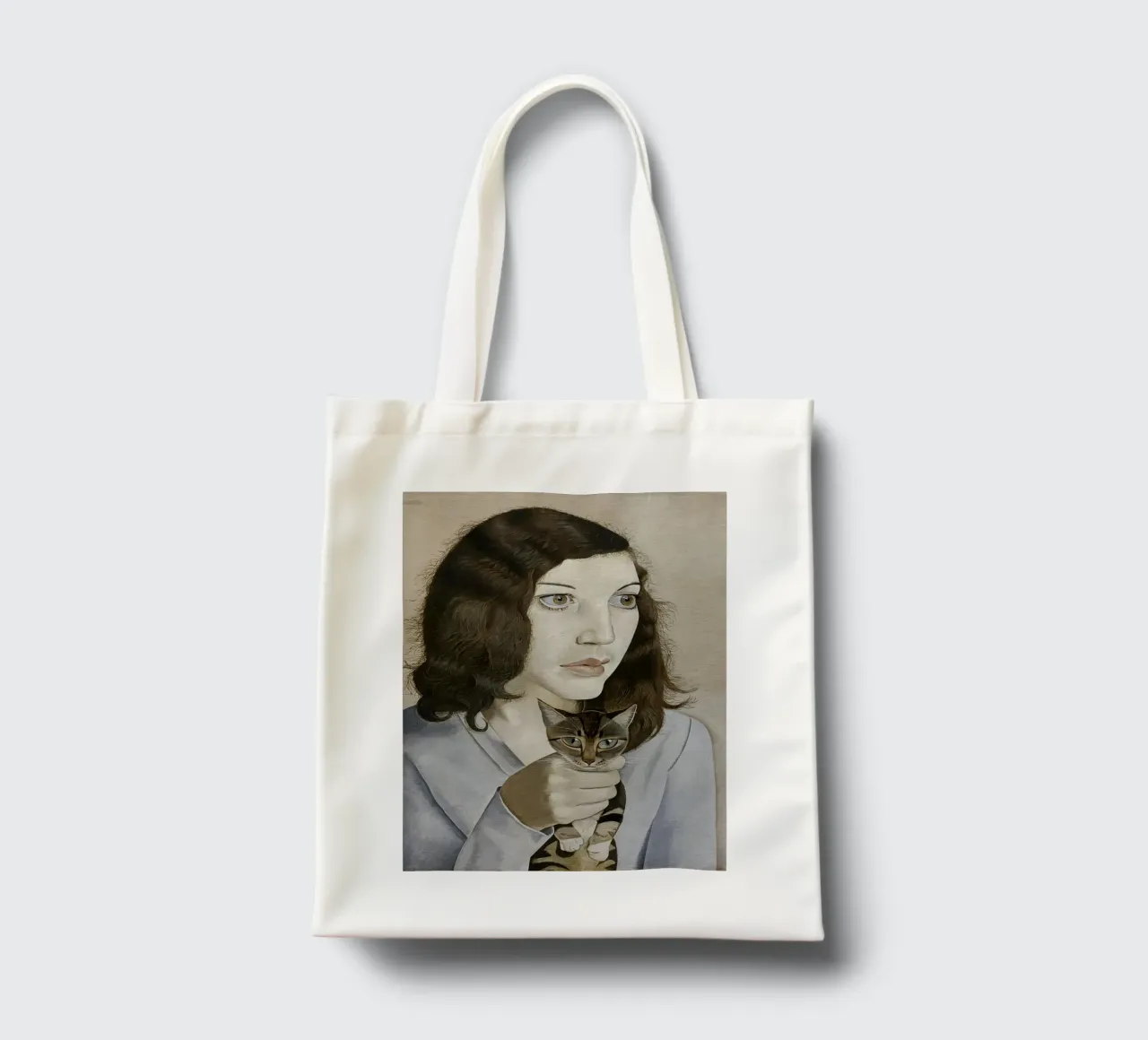 La ragazza con il gattino - Lucian Freud borsa in juta da julyebayprint