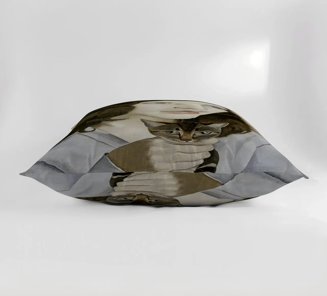 La ragazza con il gattino - Lucian Freud cuscino da julyebayprint