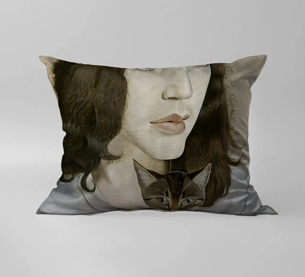 La ragazza con il gattino - Lucian Freud cuscino da julyebayprint