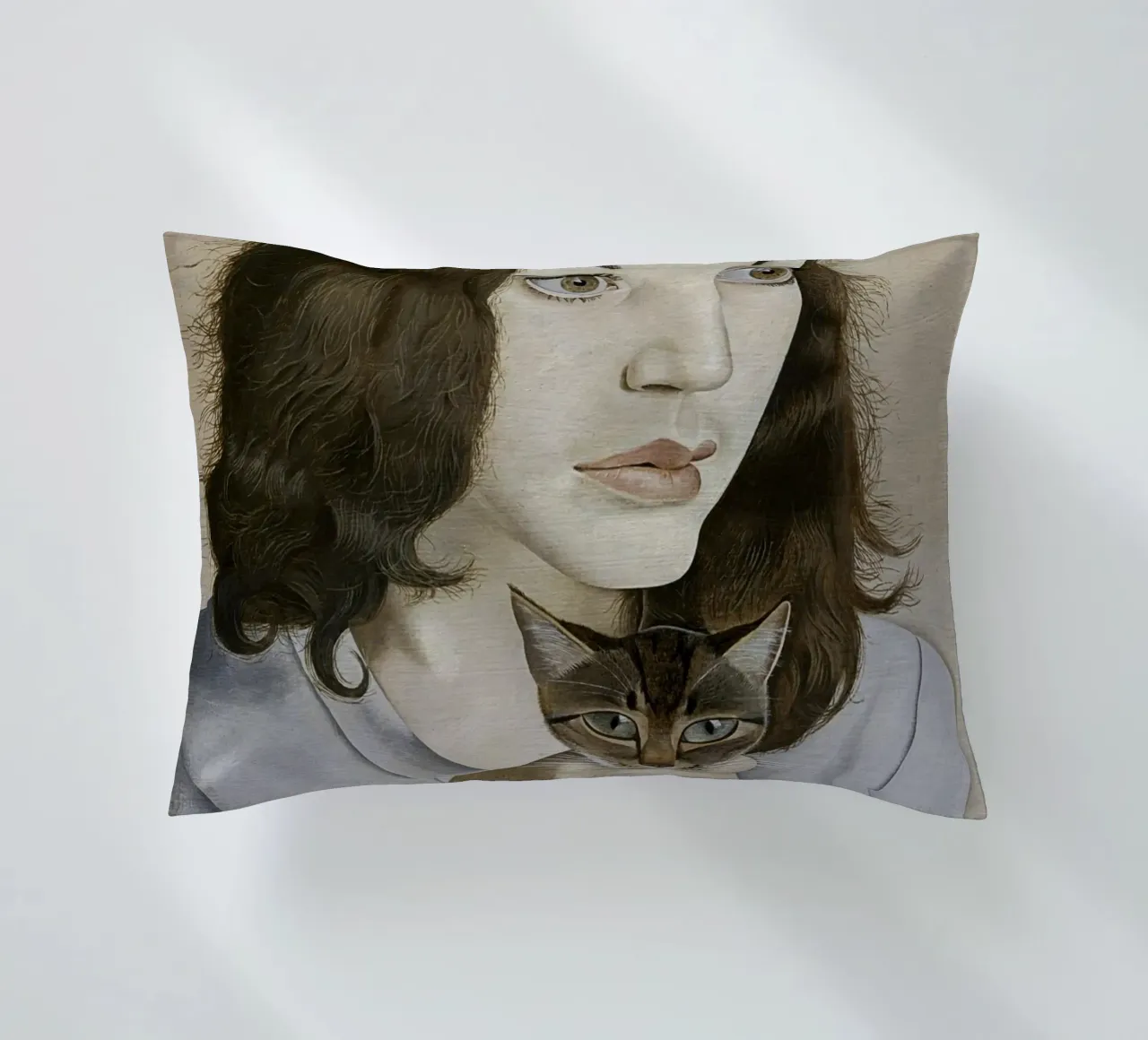 La ragazza con il gattino - Lucian Freud cuscino da julyebayprint