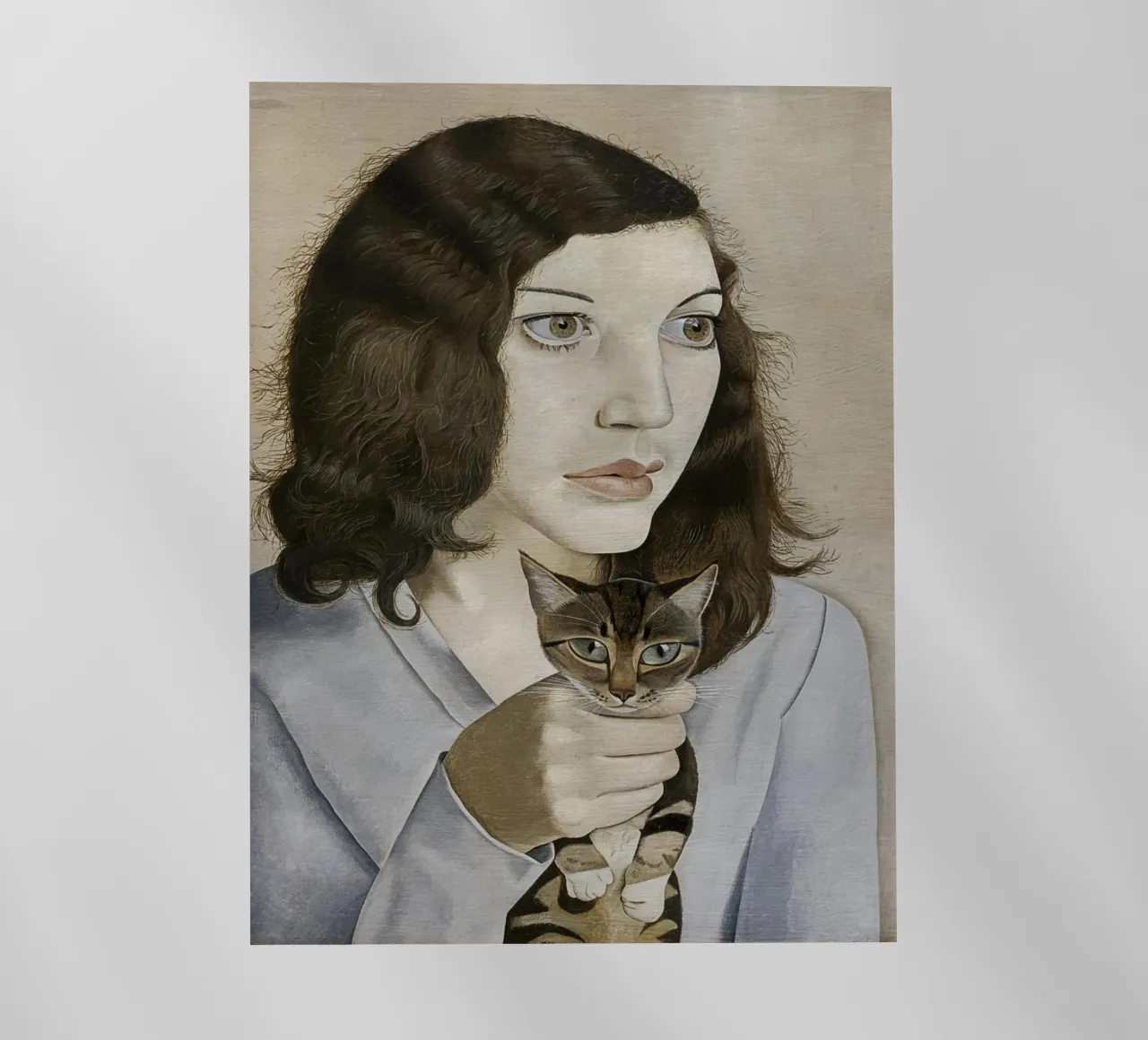 La ragazza con il gattino - Lucian Freud pellicola backlit da julyebayprint
