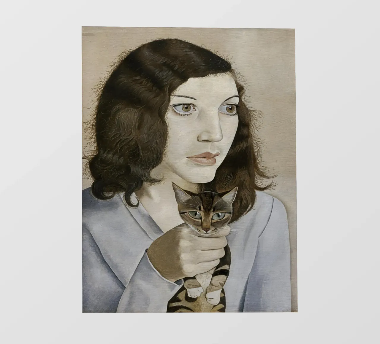 La ragazza con il gattino - Lucian Freud pellicola backlit da julyebayprint