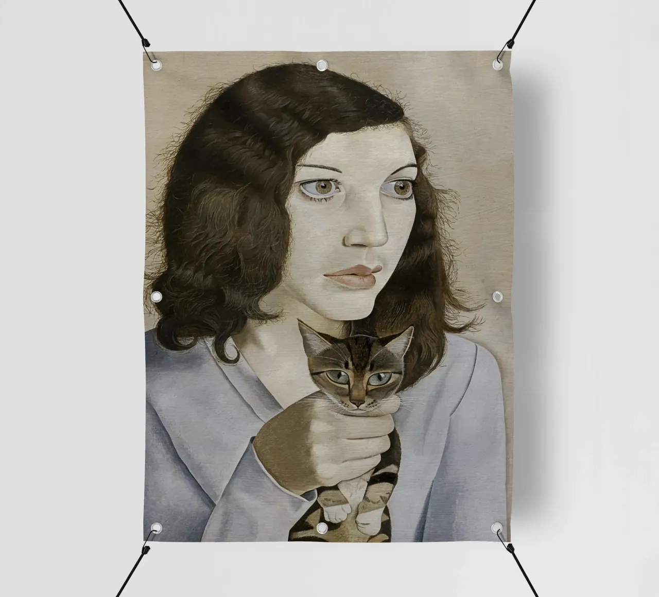 La ragazza con il gattino - Lucian Freud telo in pvc da julyebayprint