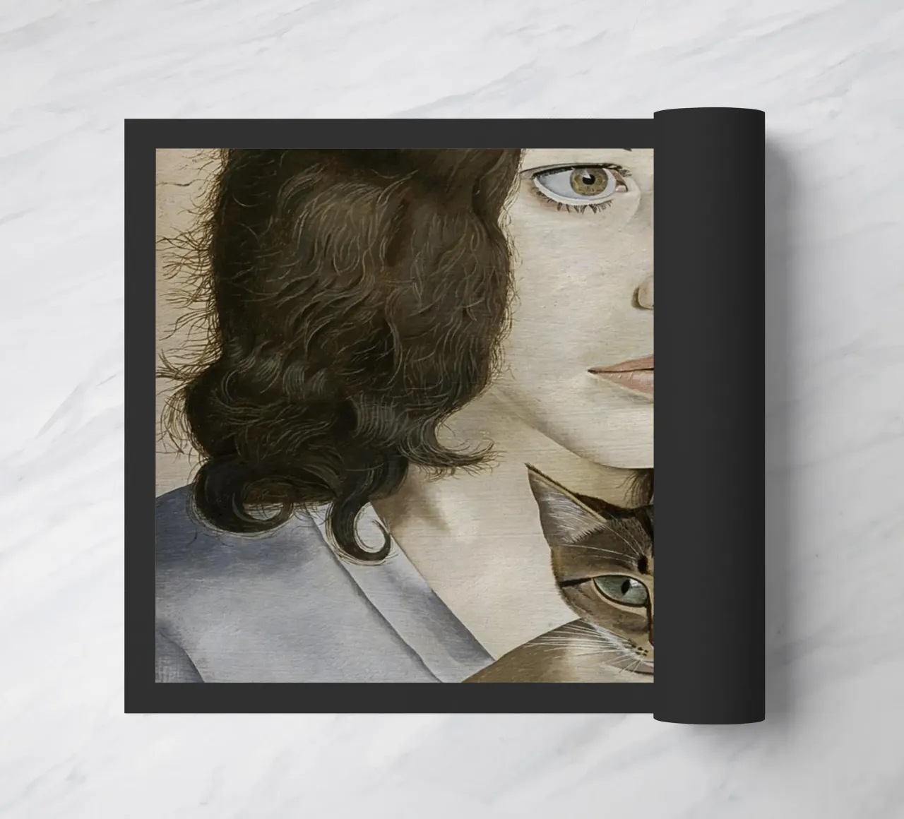 La ragazza con il gattino - Lucian Freud zerbino da julyebayprint