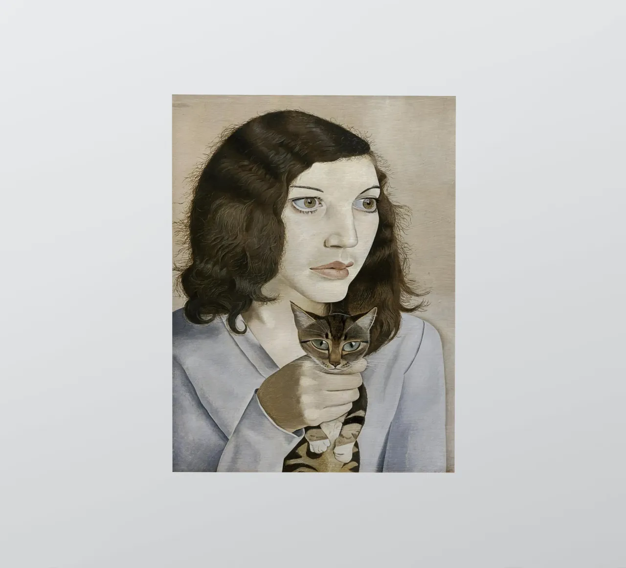 Mädchen mit einem Kätzchen - Lucian Freud Sticker von julyebayprint