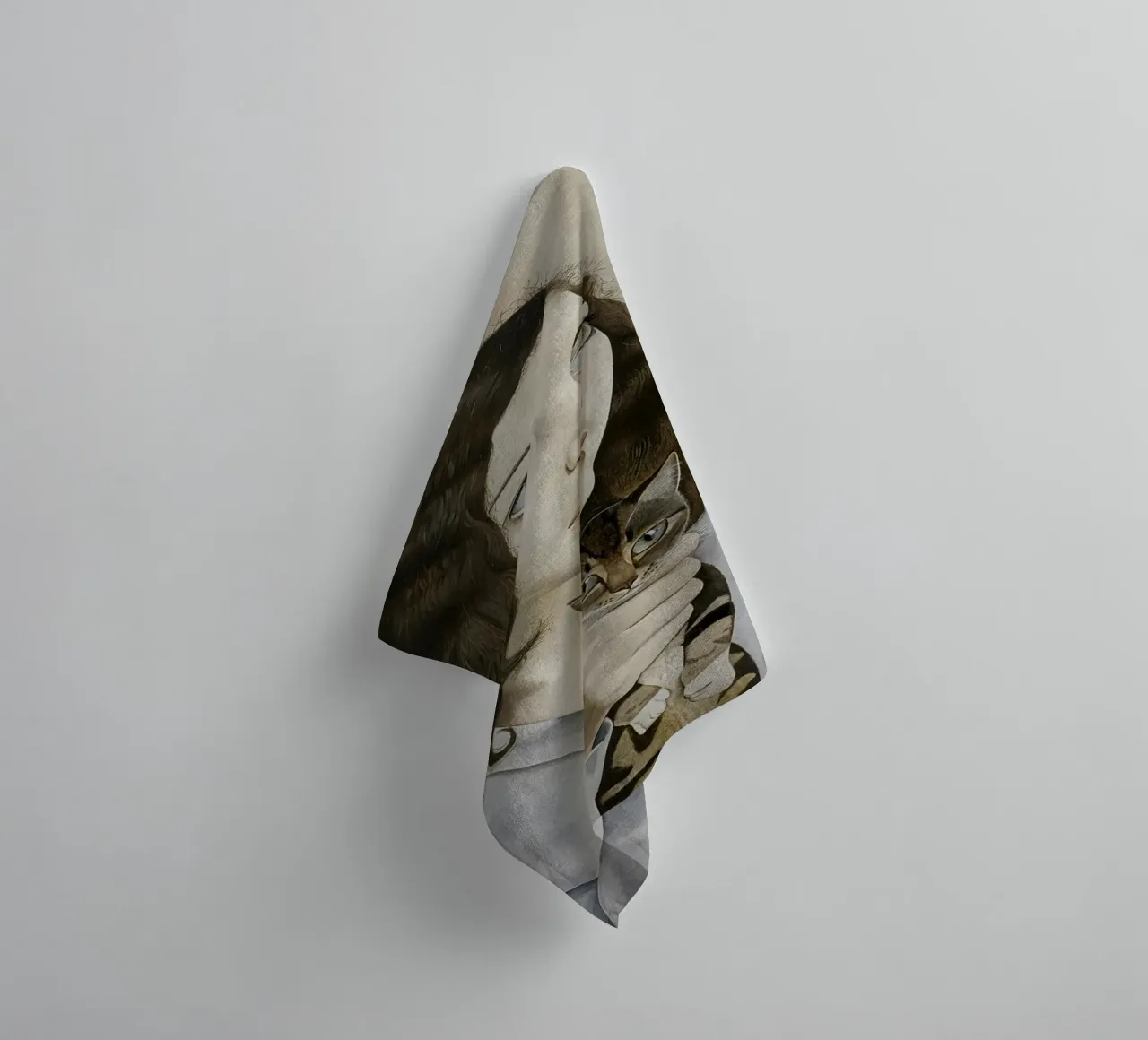 Mädchen mit einem Kätzchen - Lucian Freud Handtuch von julyebayprint