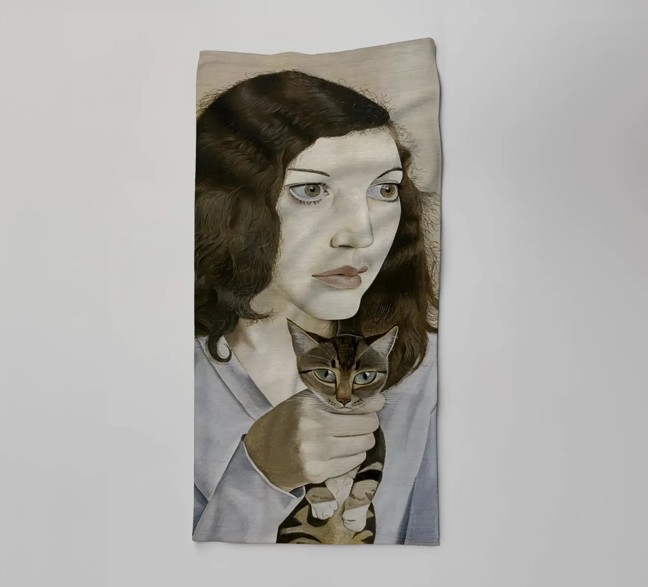 Mädchen mit einem Kätzchen - Lucian Freud Handtuch von julyebayprint