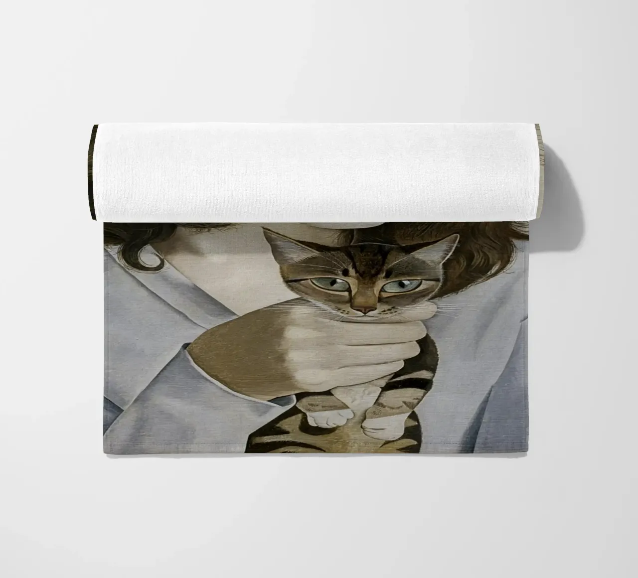 La ragazza con il gattino - Lucian Freud telo mare da julyebayprint