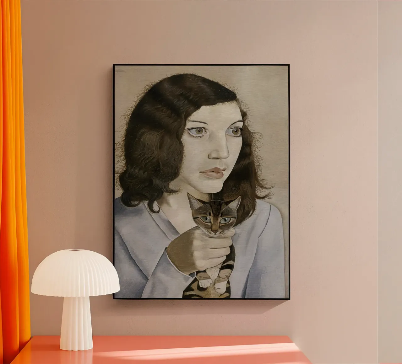 La ragazza con il gattino - Lucian Freud plexiglass da julyebayprint