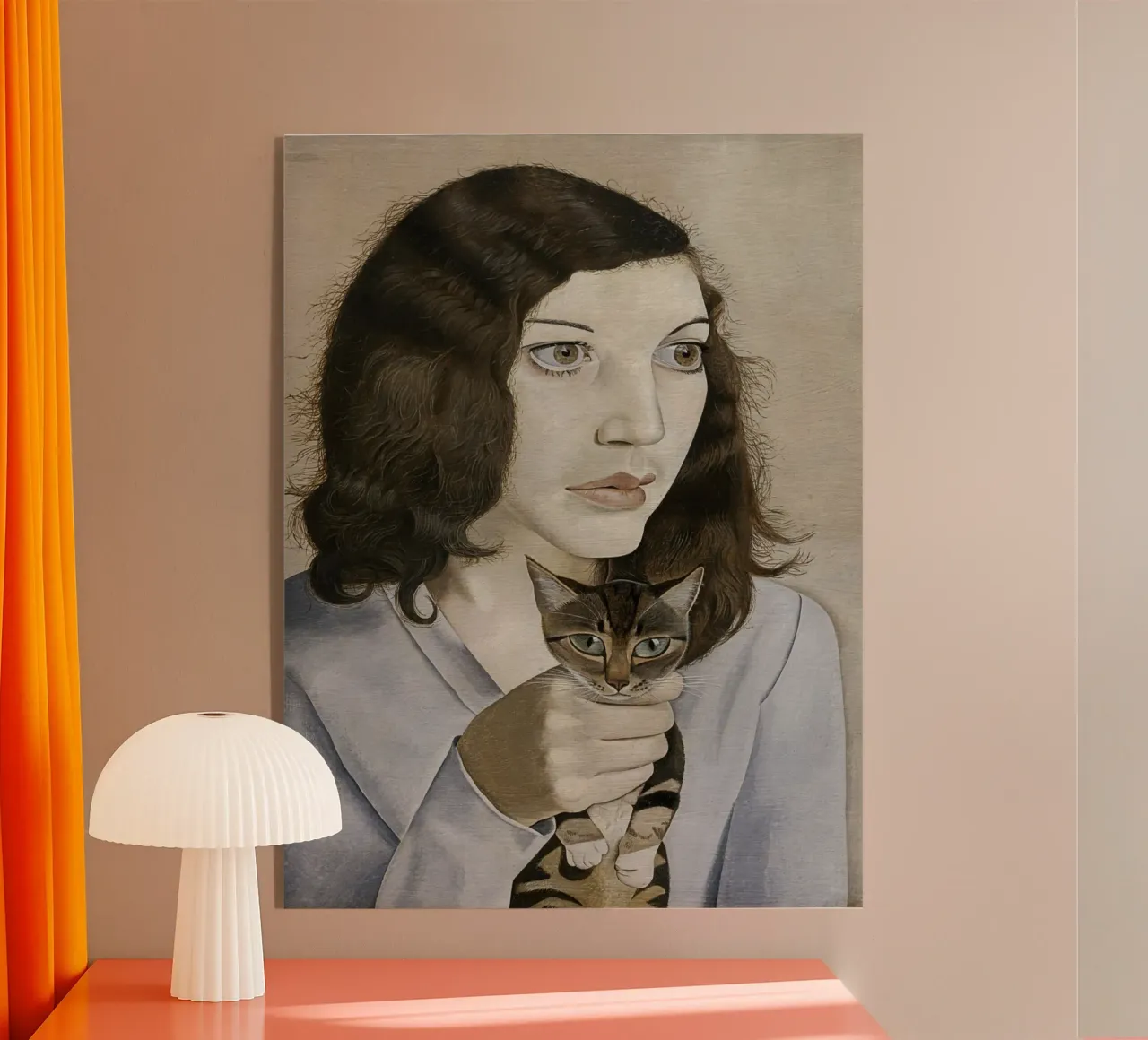 La ragazza con il gattino - Lucian Freud plexiglass da julyebayprint