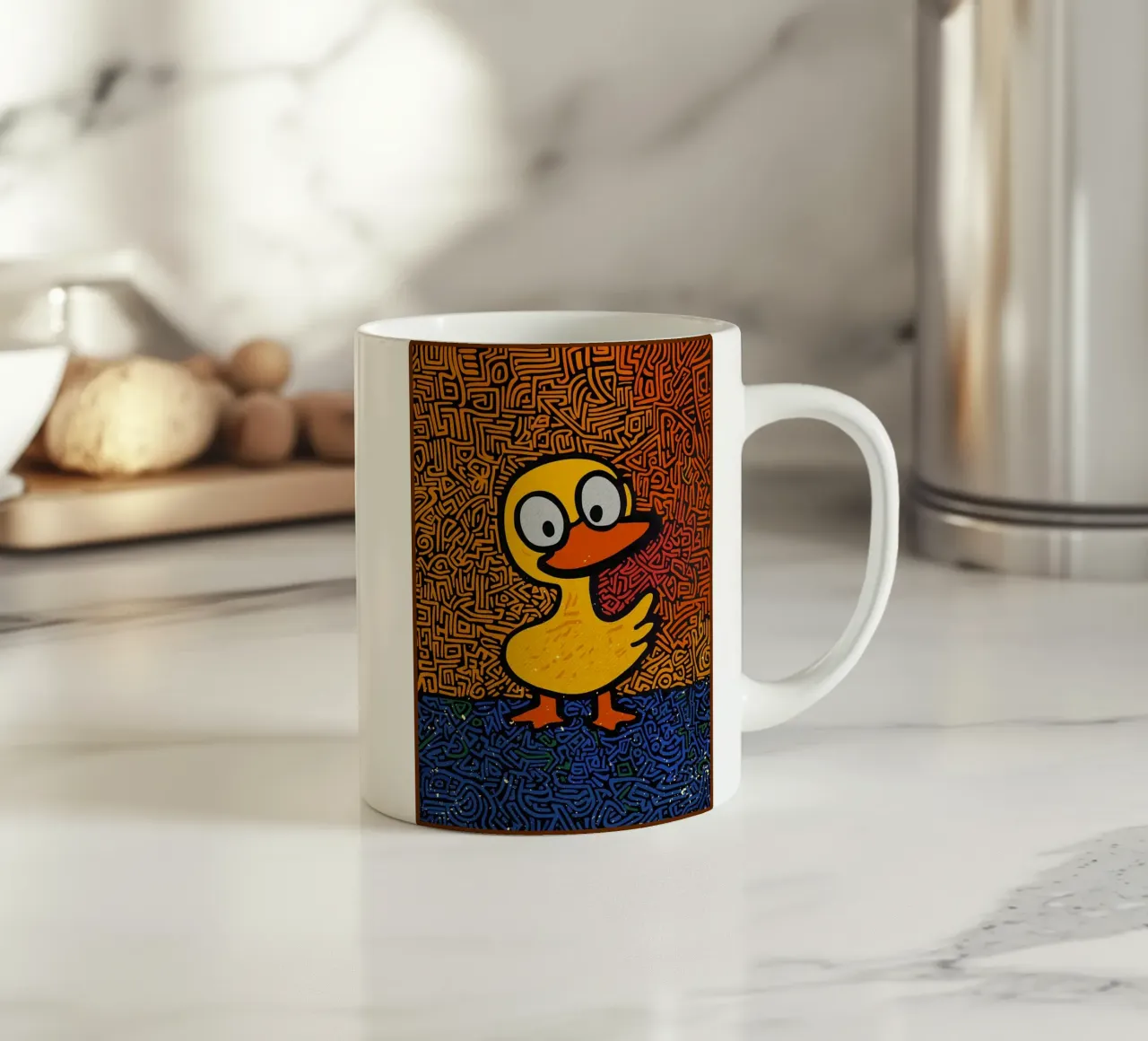 Anatra gialla Pop Art tazza in ceramica da VintageDesign