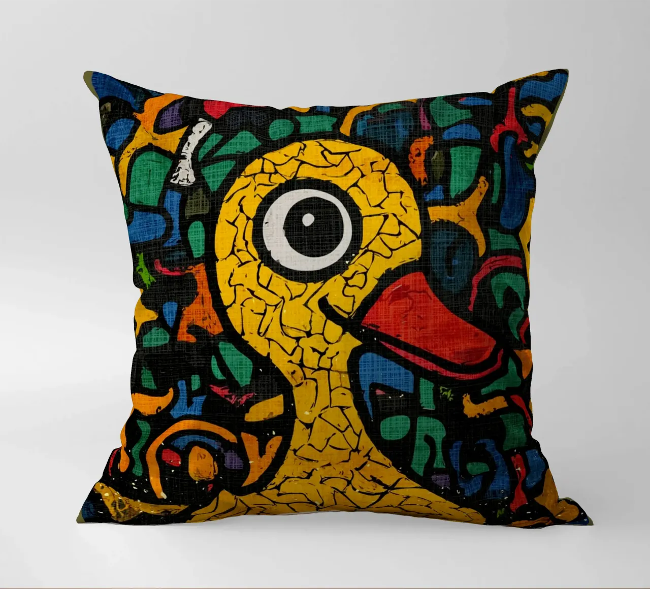 Scarabocchio pop art con anatra gialla cuscino da VintageDesign