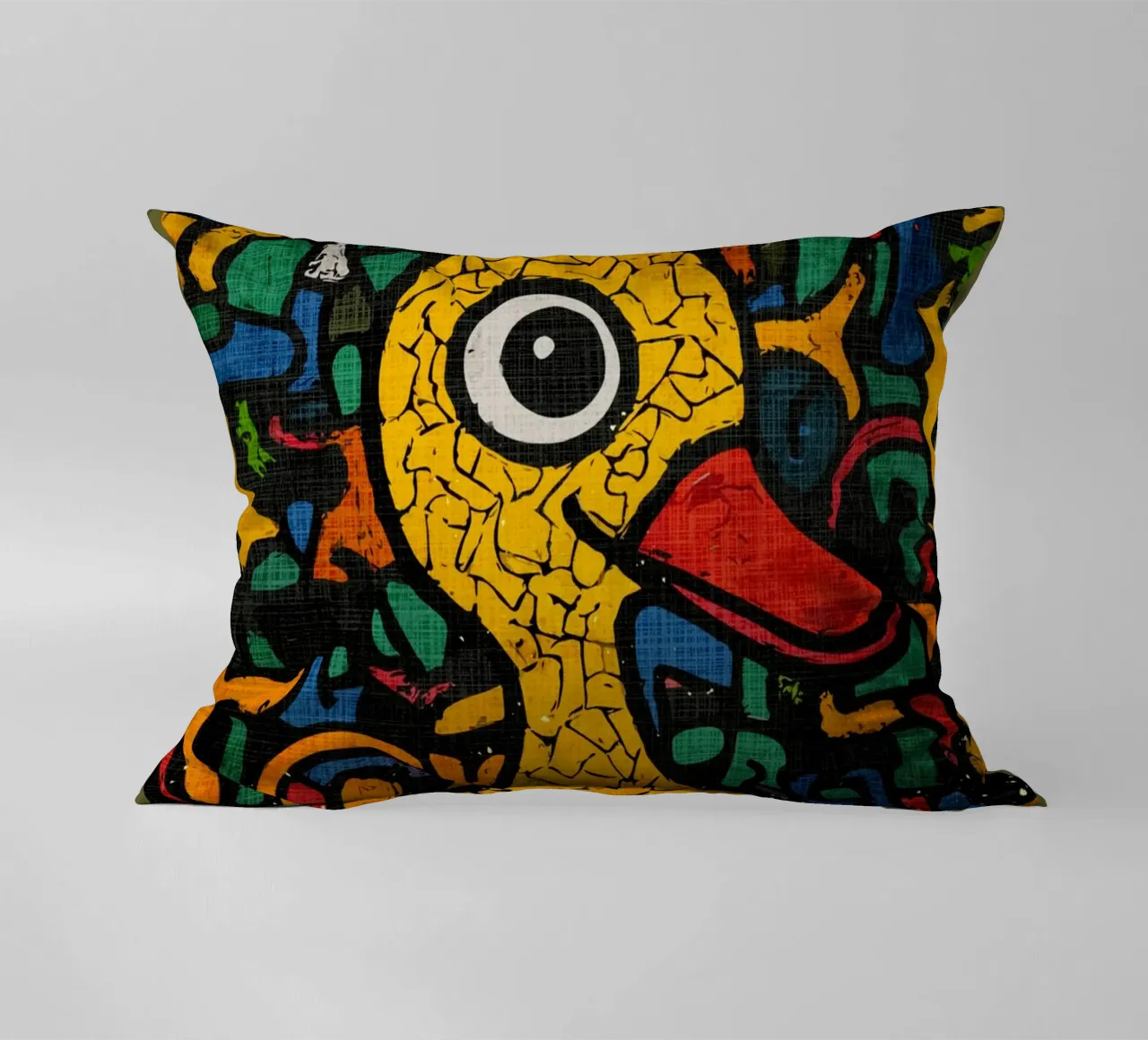 Scarabocchio pop art con anatra gialla cuscino da VintageDesign