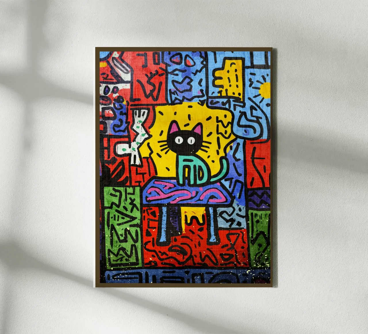 Pop Art Black Cat on Table canvas by VintageDesign