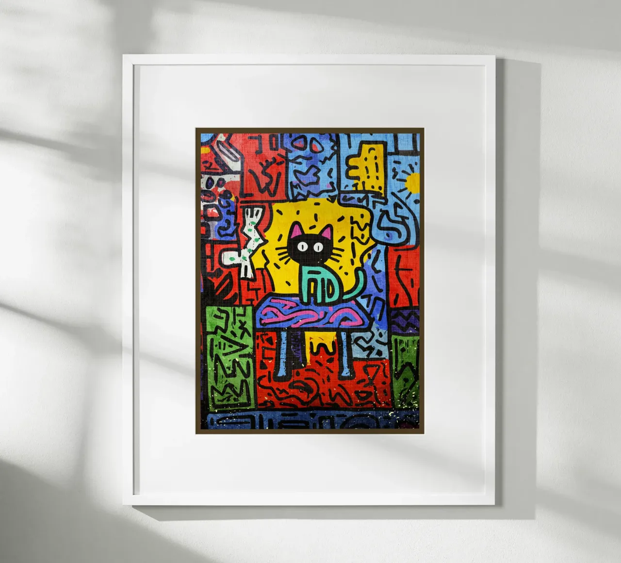 Pop Art Black Cat on Table hahnemühle by VintageDesign