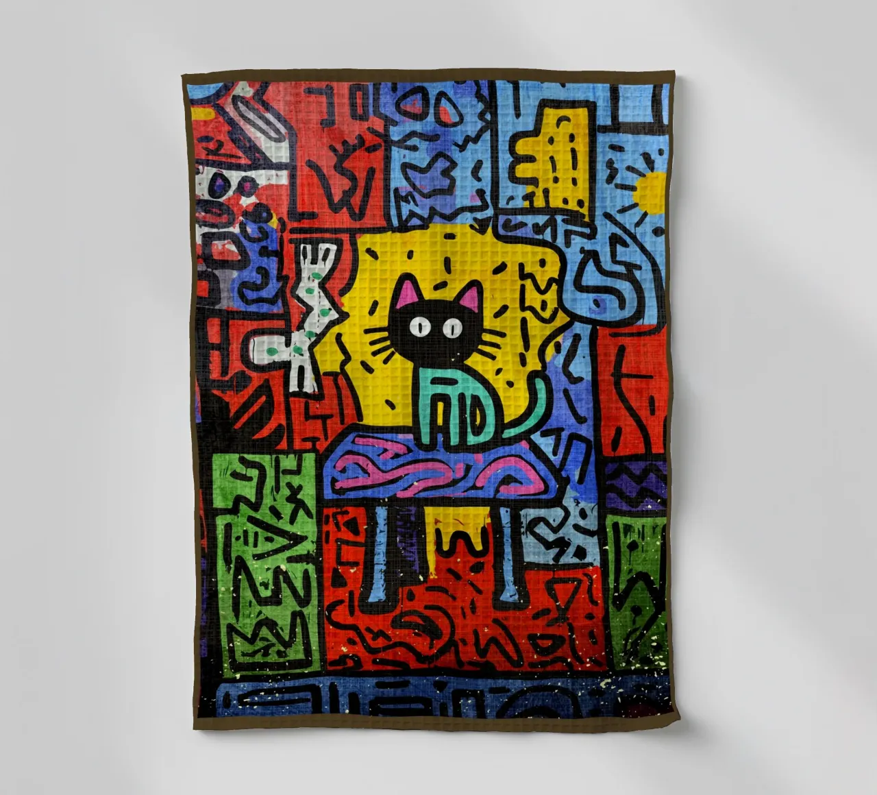 Chat noir Pop Art sur table torchon de VintageDesign