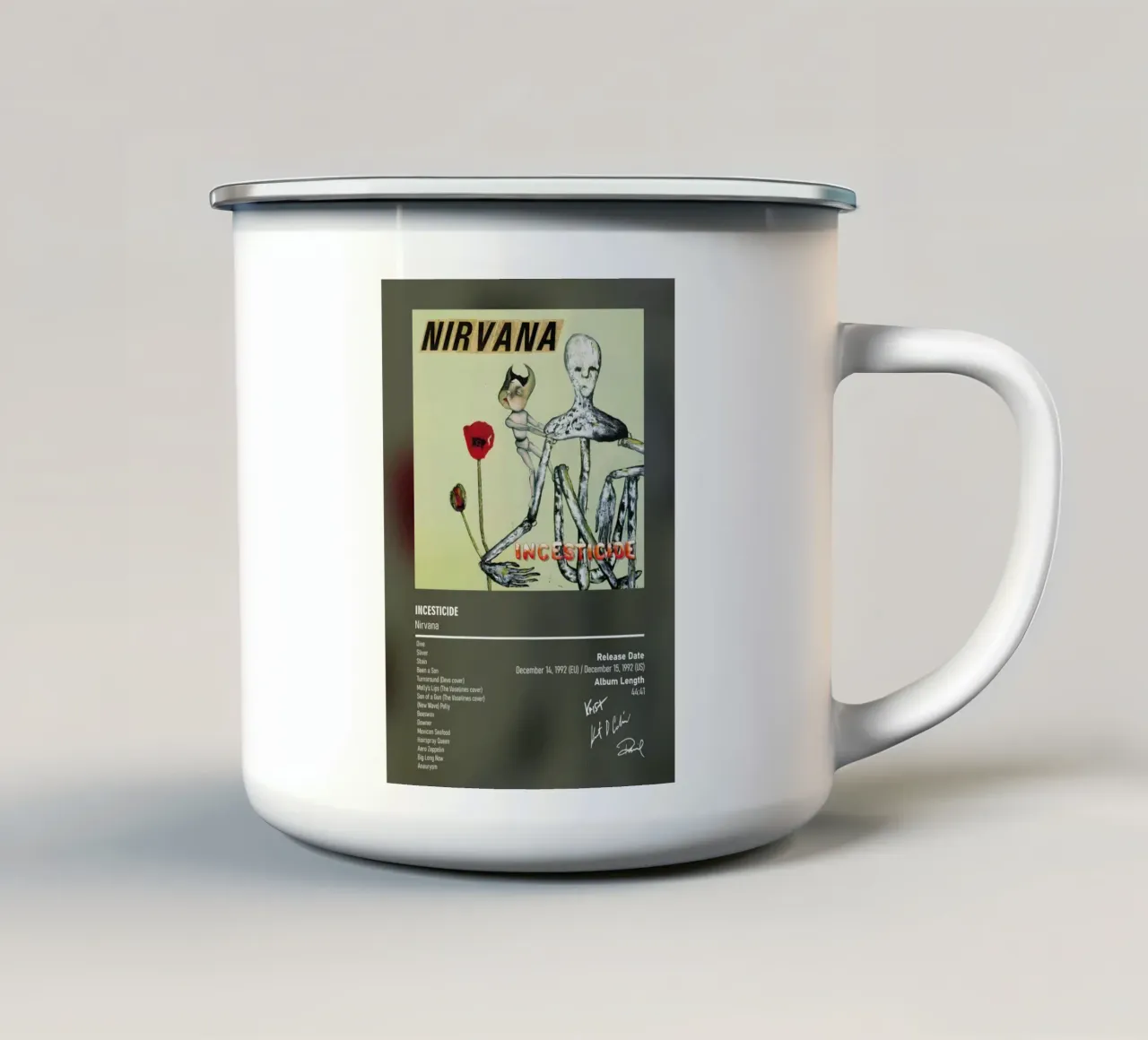 Incesticide (1992) by Nirvana tazza in smalto da DGUnder