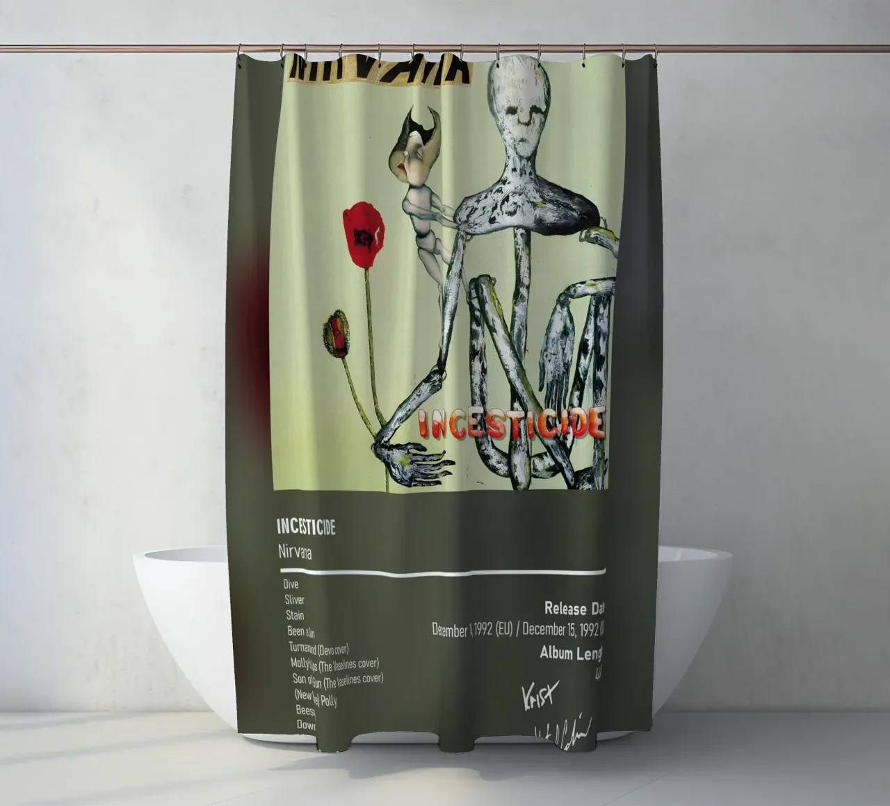 Incesticide (1992) by Nirvana tenda da doccia da DGUnder