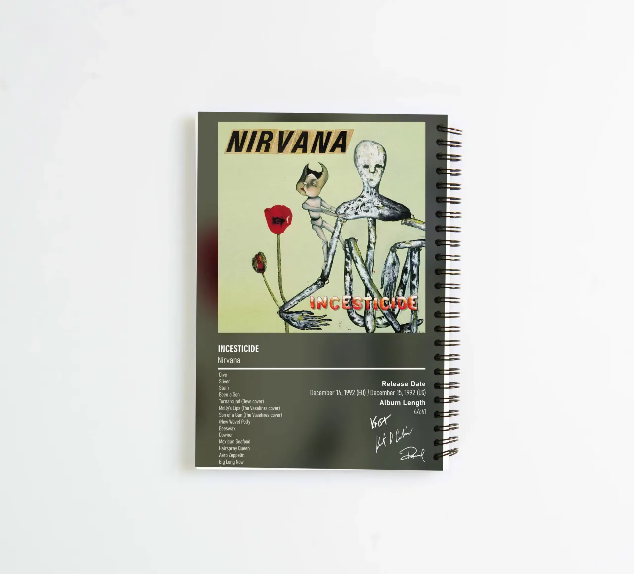 Incesticide (1992) by Nirvana spiral notebook by DGUnder