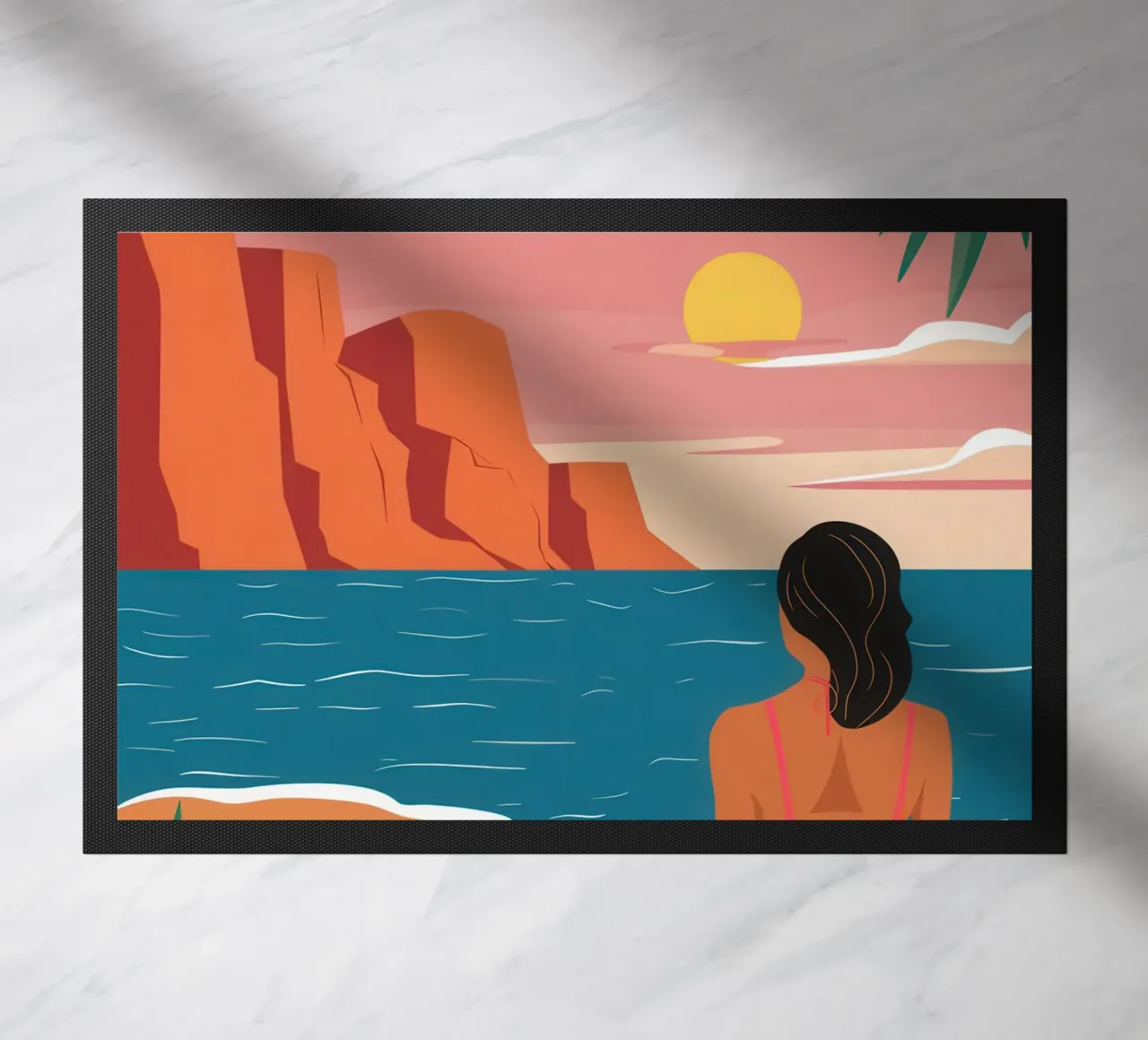 Coastal Contemplation Calm doormat by Giant Foxs