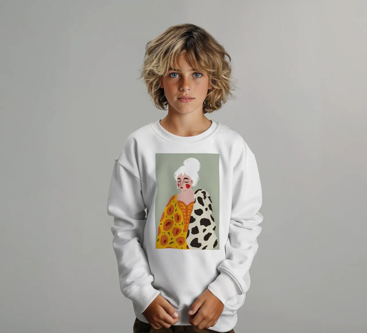 Tournesol Imprimé Vache Chic sweat enfant de Rain Balance