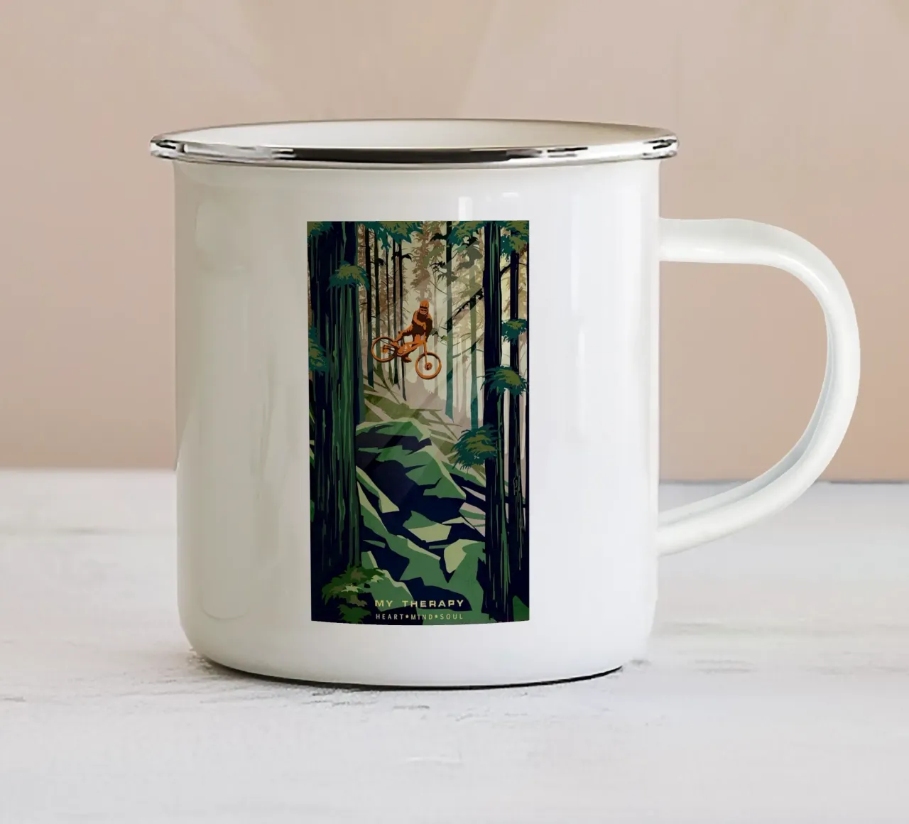 My Therapy Bike Poster enamel mug by Classicprint