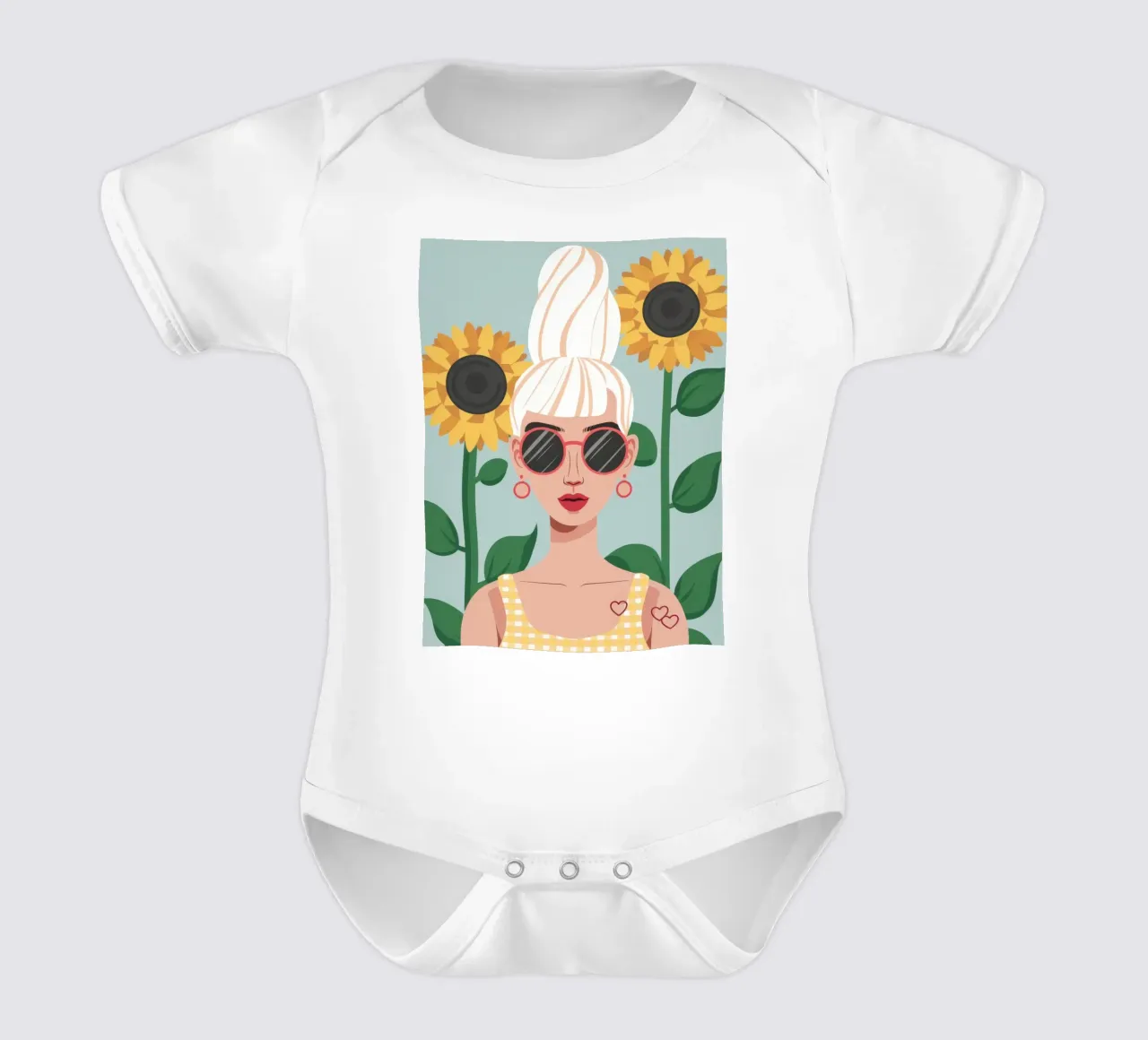 Ombra di girasole Serenity body neonato maniche corte da Rain Balance