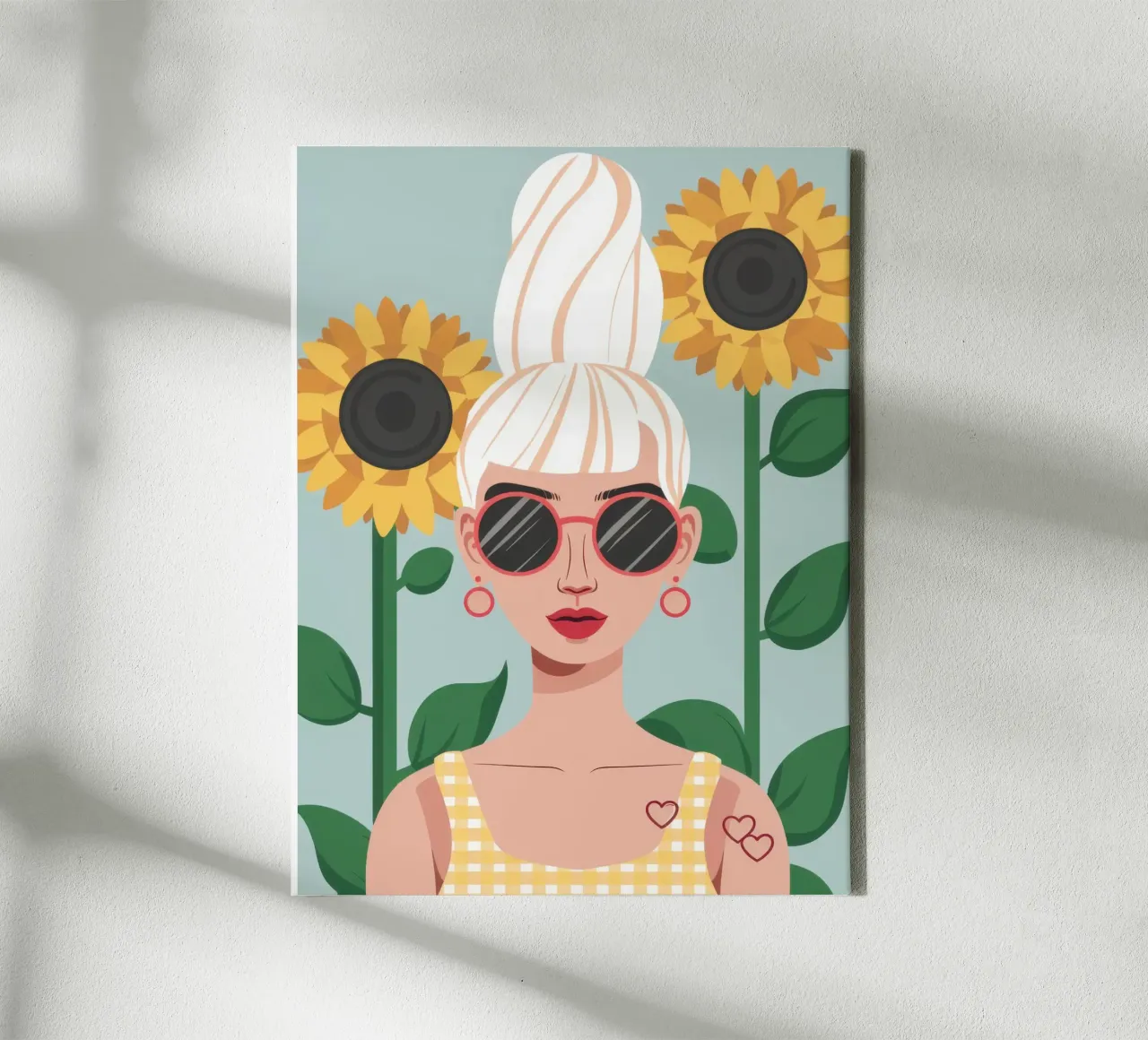 Sunflower Shade Serenity canvas with Floater frame by Rain Balance