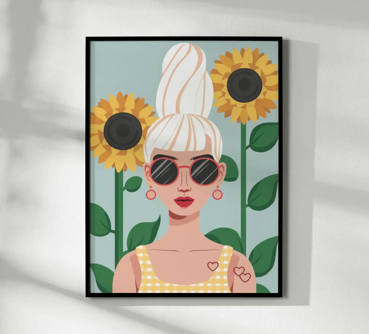 Ombra di girasole Serenity poster con telaio in plastica da Rain Balance