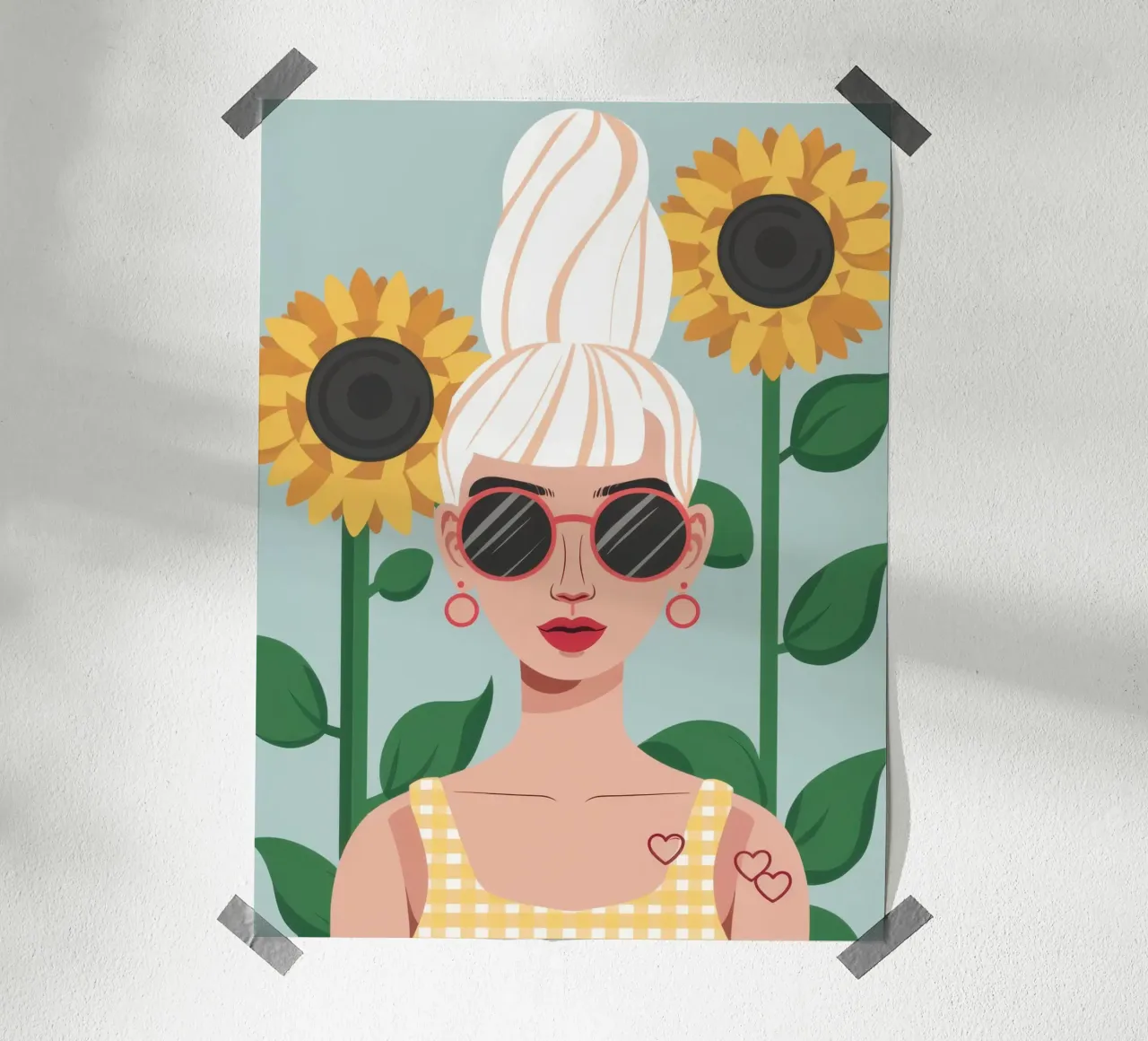 Ombra di girasole Serenity poster con telaio in plastica da Rain Balance